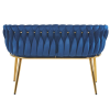 ELEGANCKA SOFA DO SALONU LUB GABINETU ROSE GRANATOWY VELVET ZŁOTE METALOWE NOGI - TYŁ